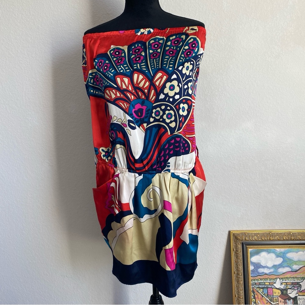 Voom by Joy Han Vivid Print 100% Silk Dress, No Belt, So Pretty